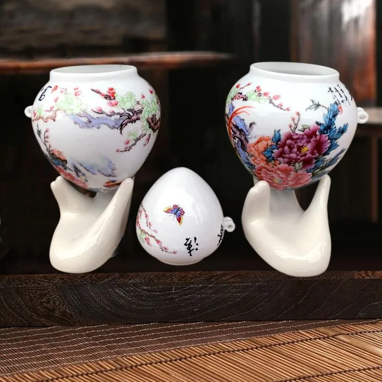 Ceramic Bird Feeder Set 3Pcs Water Food Bowls Parrot Feeder Cups Cage Accessories No Base
