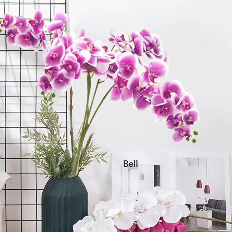 装飾的な花3D偽の花のミニシミュレーションバタフライラン人工ファレノプシスのためのホームドレープ壁の結婚式の装飾L5