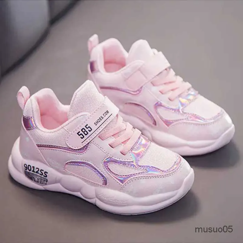 Спортивная открытая детская детская обувь сетки розовые белые кроссовки для детей четыре сезона стильные легкие спортивные удобные для мальчиков тренеры для девочек