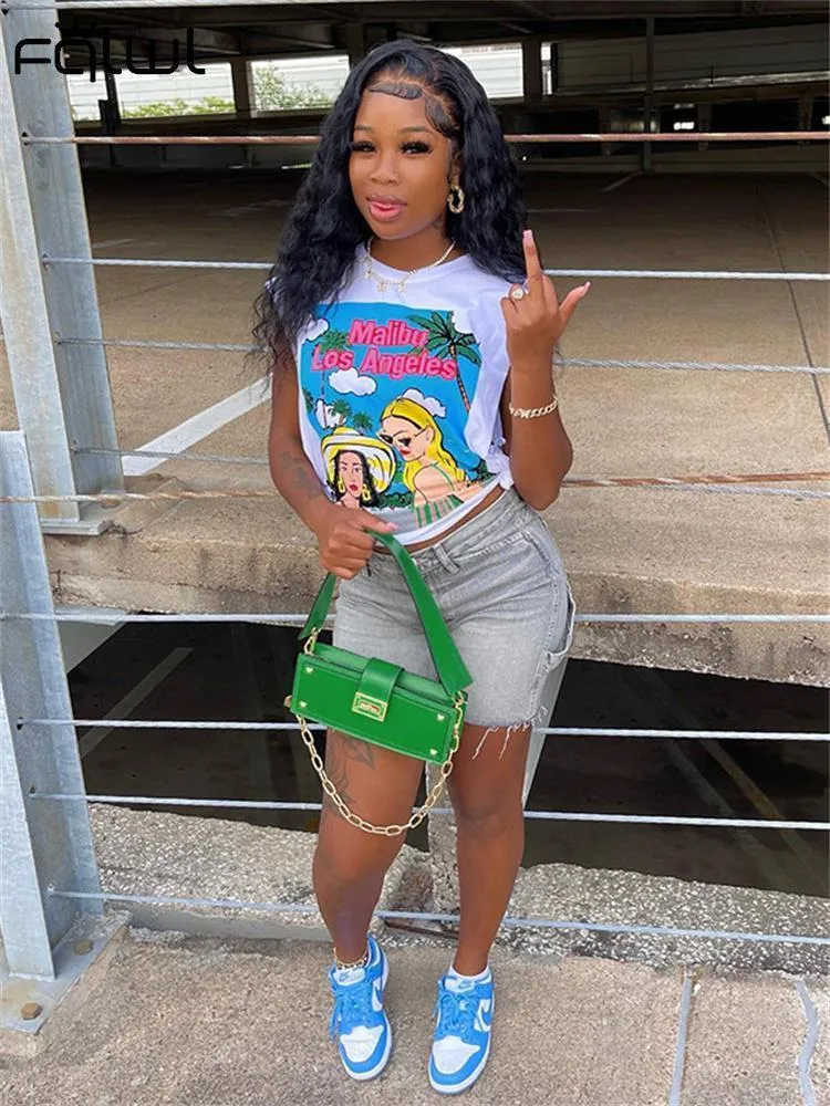 Maglietta Da Donna FQLWL Estate Streetwear Senza Maniche