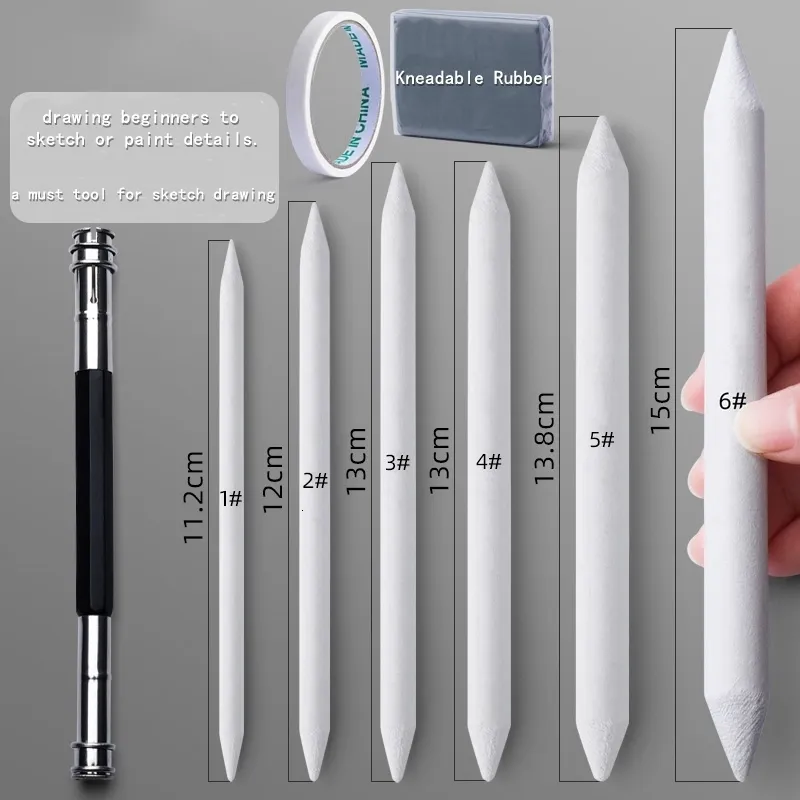 Blending Paper Stumps and Tortillions, Sketch Drawing Tools, Paper Art  Blenders for Student Sketch Drawing Set