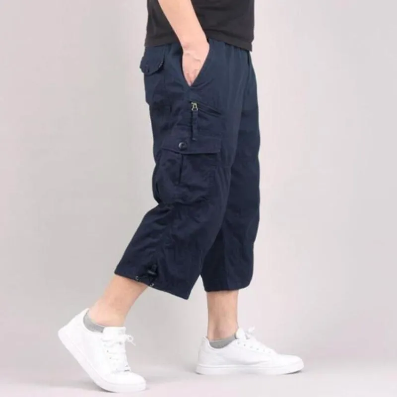 Pants Long Length Cargo Shorts Men Summer Casual Cotton Multi Pockets Hot Breeches Trousers Military Camouflage Shorts Plus size 7XL