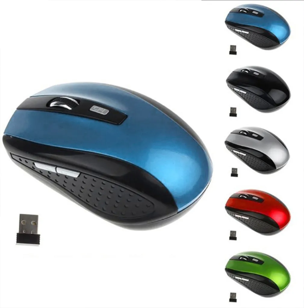 2.4G 6 Chave de mouse sem fio Mouse Mouse 1600dpi Receptor USB Mouse Optical para Laptop PC Gamer CSGO PUBG LOL MICE