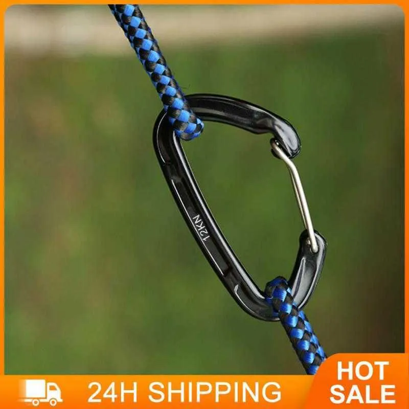 5 Stück Karabiner Tragbare Kletterschnalle Karabiner Outdoor Camping Multifunktionsschnalle D-Form Sicherheit Praktische Schnalle Kletterzubehör P230420