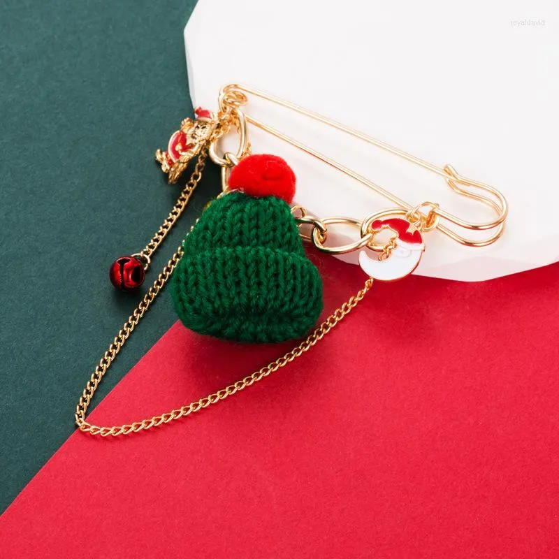 Broşlar Renkli Noel Alaşım Pin Ağacı Noel Baba Kardan Adam Bell Broş Tassle Moda Estetik Aksesuarlar