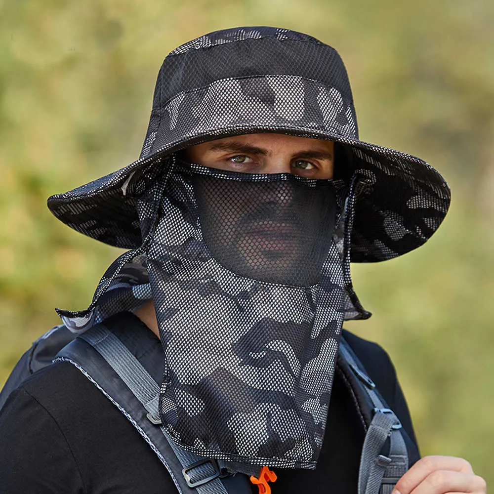 Fishing hats with neck protection hot sale