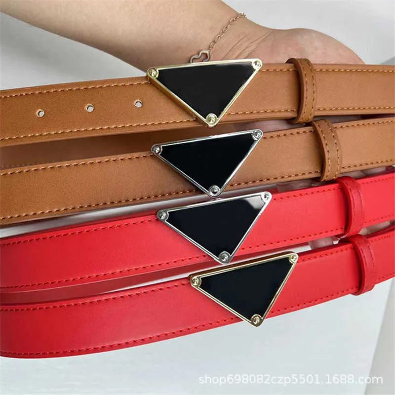 Red Belt Womens Designer Belt Gold Silver Buckle Markdown Sale Cintura 4 Colors Fashion Cowskin Belt Triangle Belt Buckle Famous Brand AAA1.1