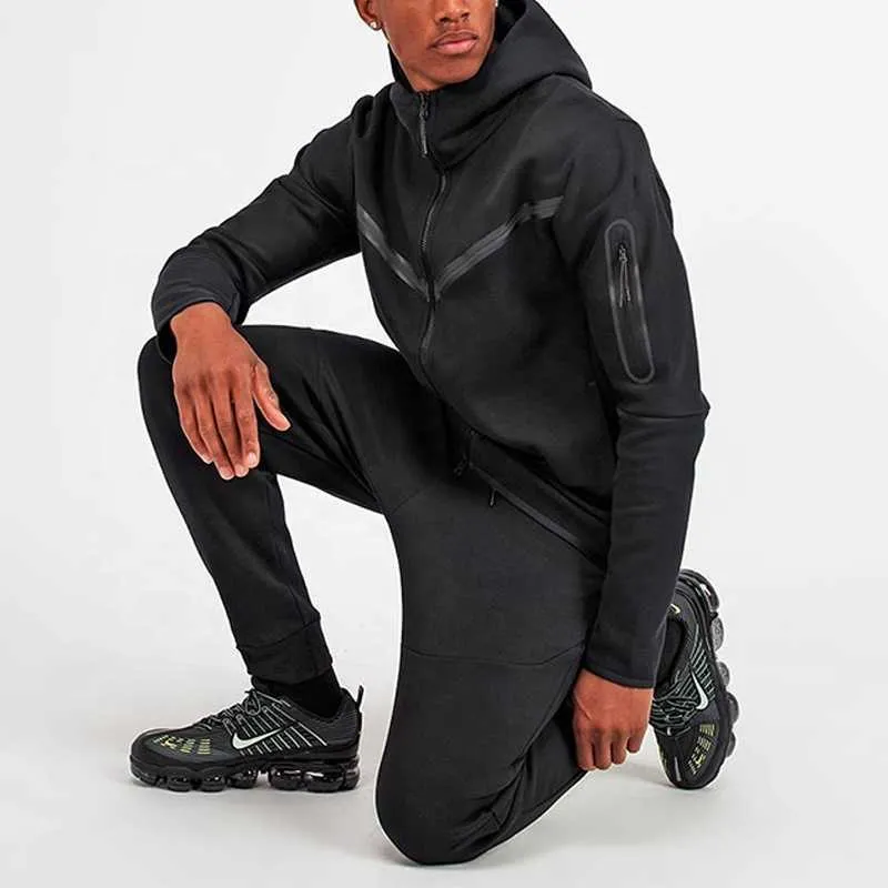 Custom Sport Wear Polyester Tech Fleeme Full Zip Track Cool -Jogger Jogger Двух частей пробежек, набор для мужчин пота костюмы Z4HM