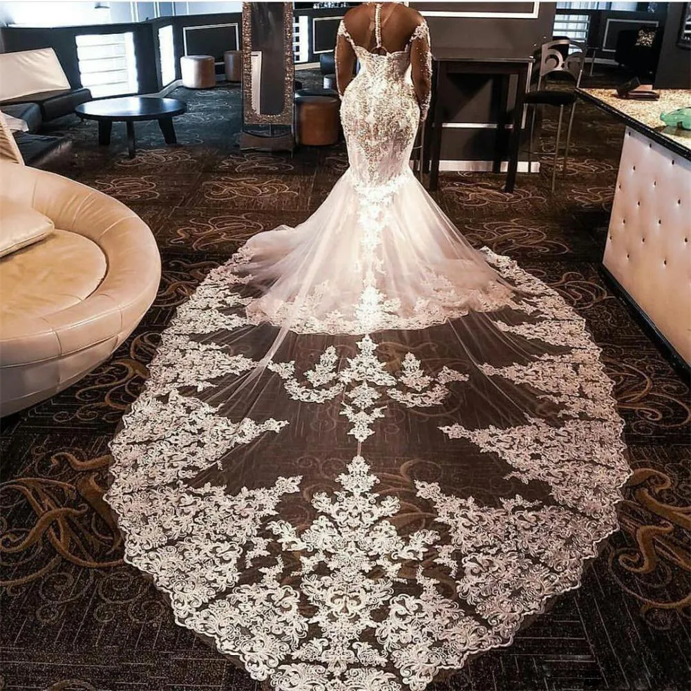 Lace and rhinestone wedding dress deals