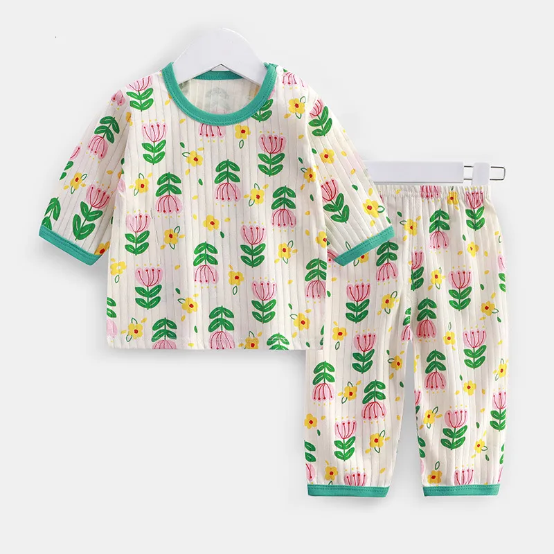 Pajamas Children's Pajamas Sets Summer Air-conditioned Clothes for Girls Boys Sleepwear Baby Underwear Suit Toddler Pijama 1-10T 230503