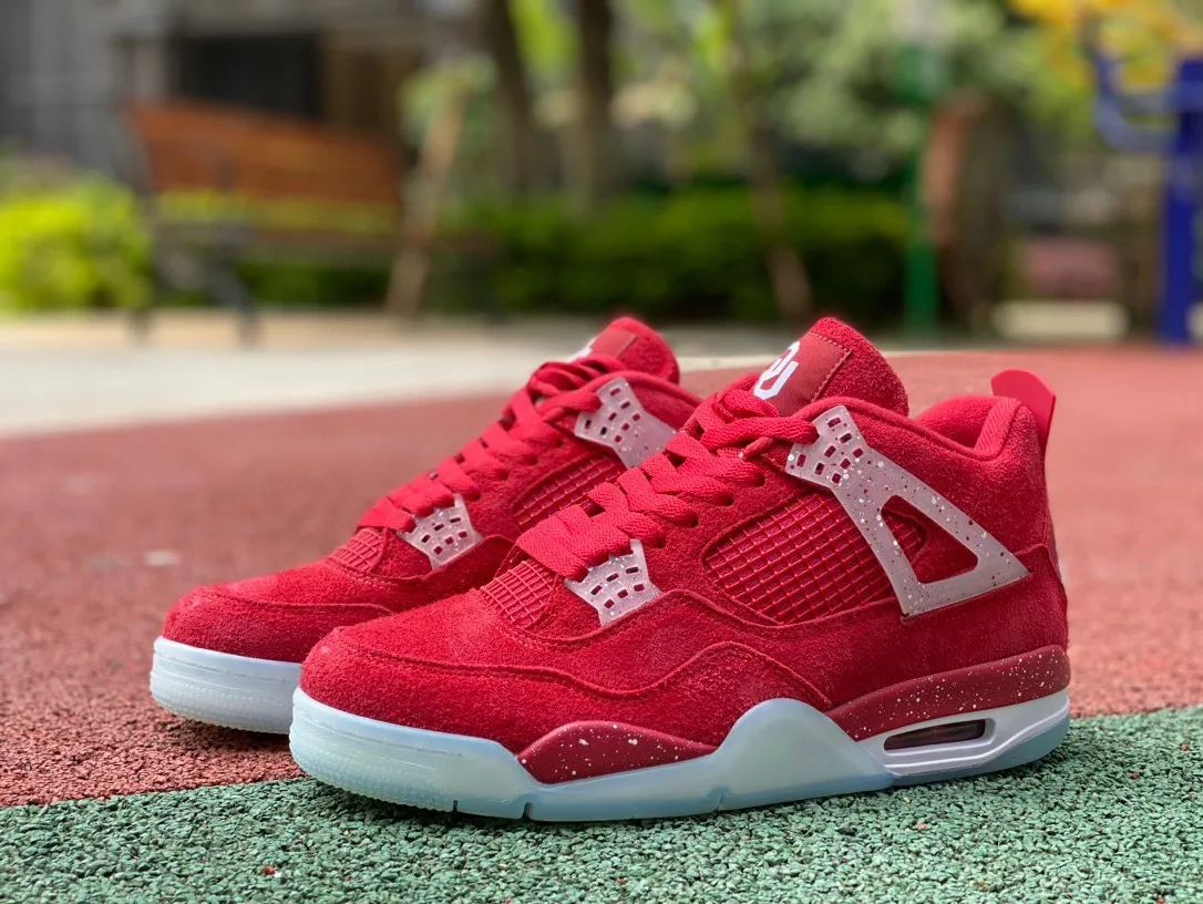 Authentic Oklahoma Sooners PE 4s All Red Basketball Shoes