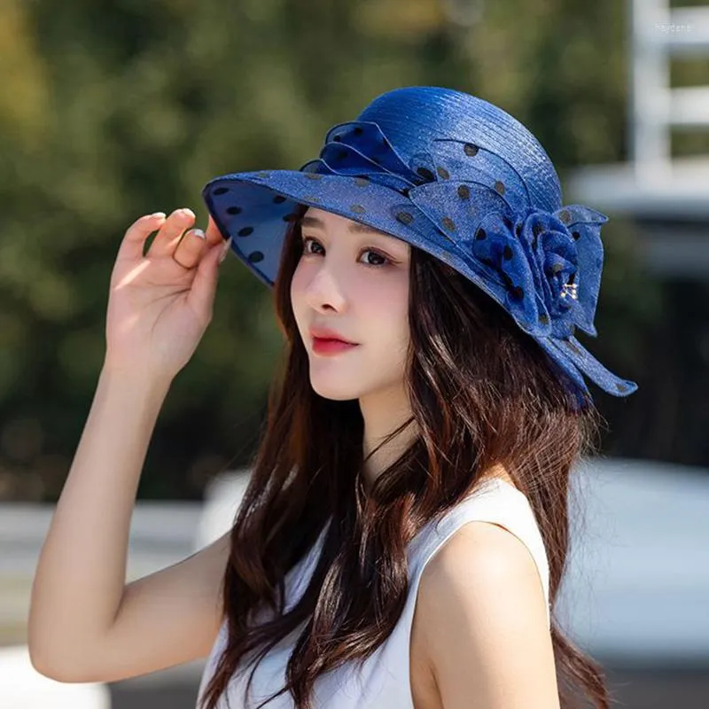 Breathable Mesh Bucket Hat Butterfly With Wide Brim And Flower