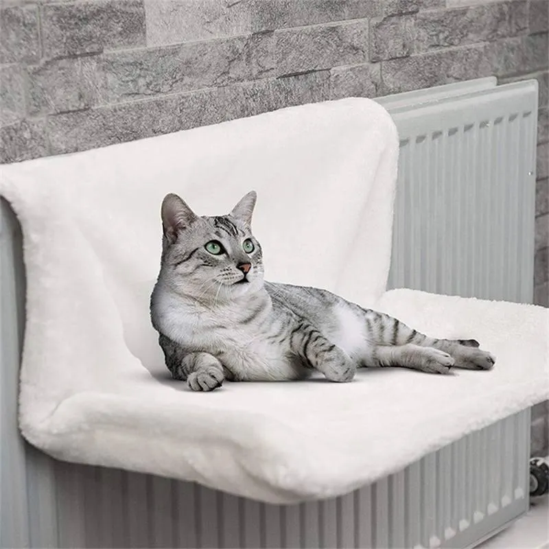 Forniture Gatto Amaca Radiatore Letto sospeso Rimovibile Inverno Caldo Pile Cestino Sedile Finestra Amache Per Gatti Letto Che Dorme Sedile per Animali Domestici