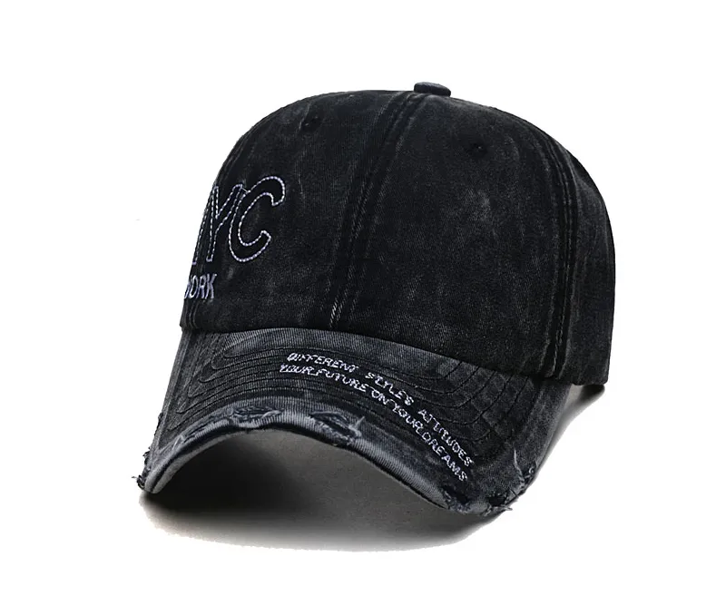 Yıkanmış beyzbol şapkası eski açık spor gölgesi gündelik kapak pamuk unisex trendi alfabe kapağı yüksek kaliteli top kapak 5 renk isteğe bağlı şapka bandı ayarlanabilir.