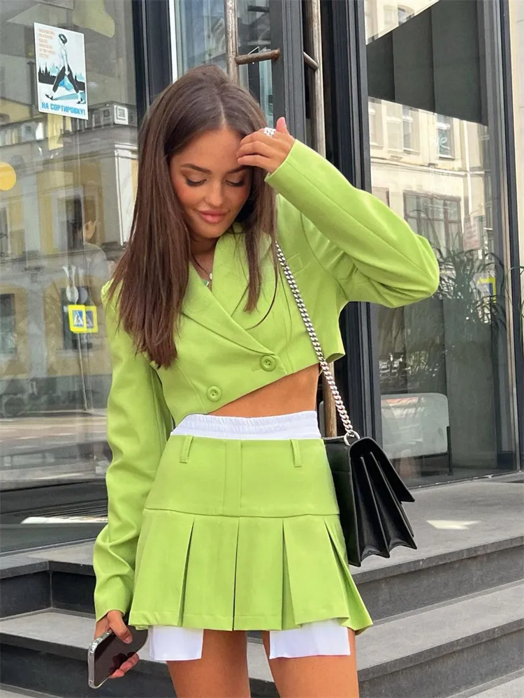 Matching skirt and blazer set hotsell