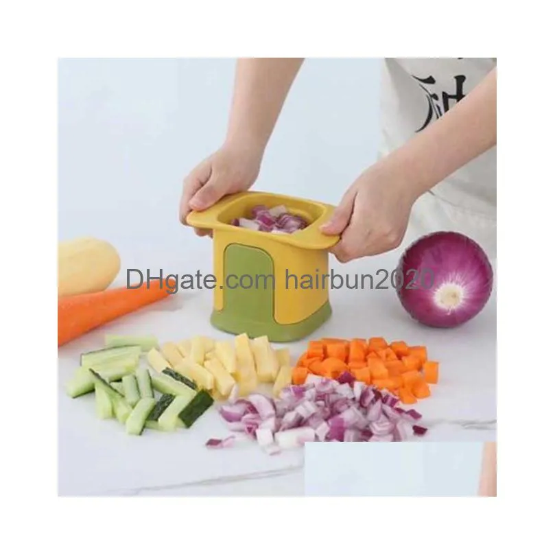 Hand Pressure Cutter Potato Chip Cutting Diced Radish Onion Cubes Kitchen  Tool