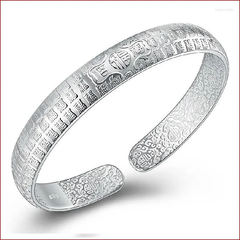 Bangle Versatile Fashion Temperament Female Silver Plated Bracelet Opening Baifuzi Hand Jewelry Girls