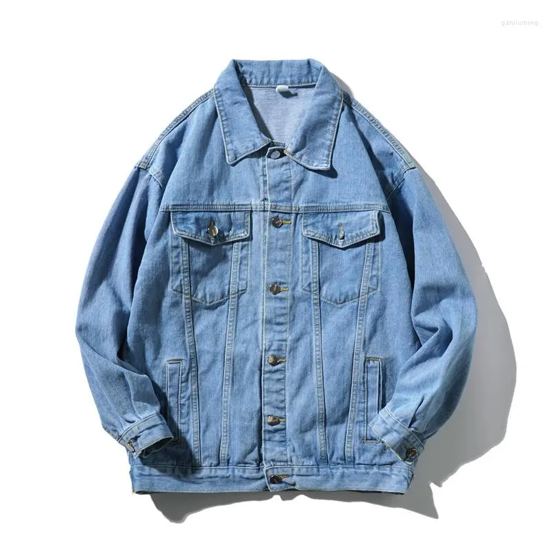 Herrjackor vårhösten denim jacka män bomull casual streetwear hip hop jean ytterkläder kvinnor rockar mode lösa par kappa