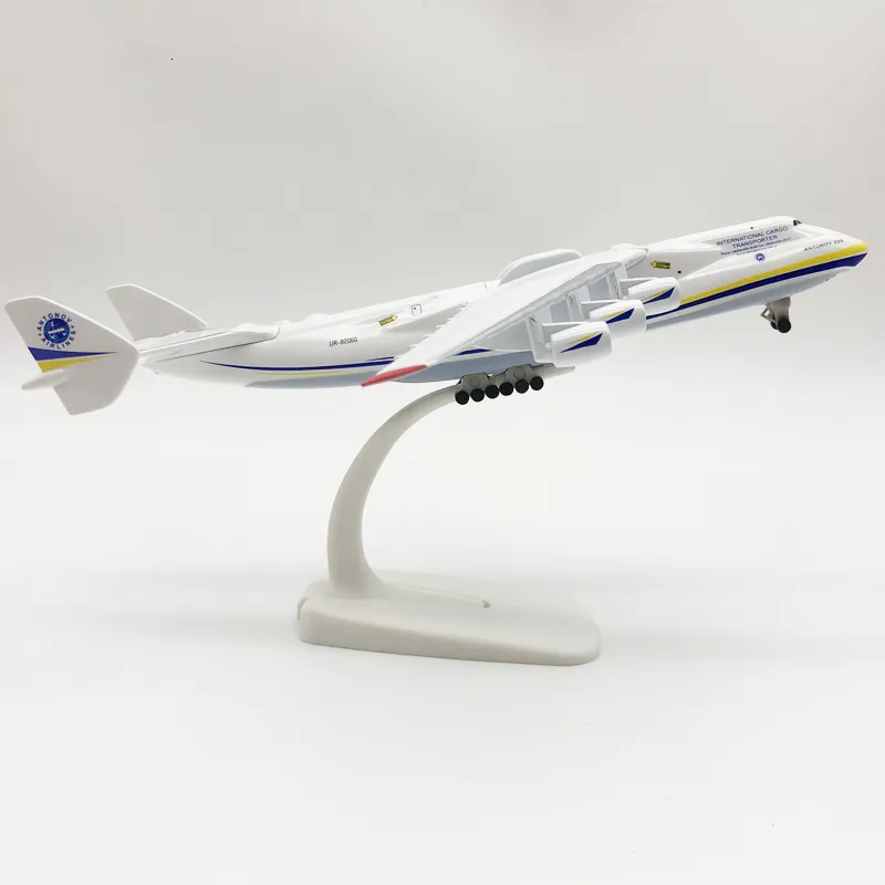 Aircraft Modle 20cm Alloy Metal Sowiecki Związek Sowiecki Antonov 225 AN-225 MRIYA World Największy ładunek Rosyjski KLM USA B747 samolot samolot samolot samolot Diecast 230503