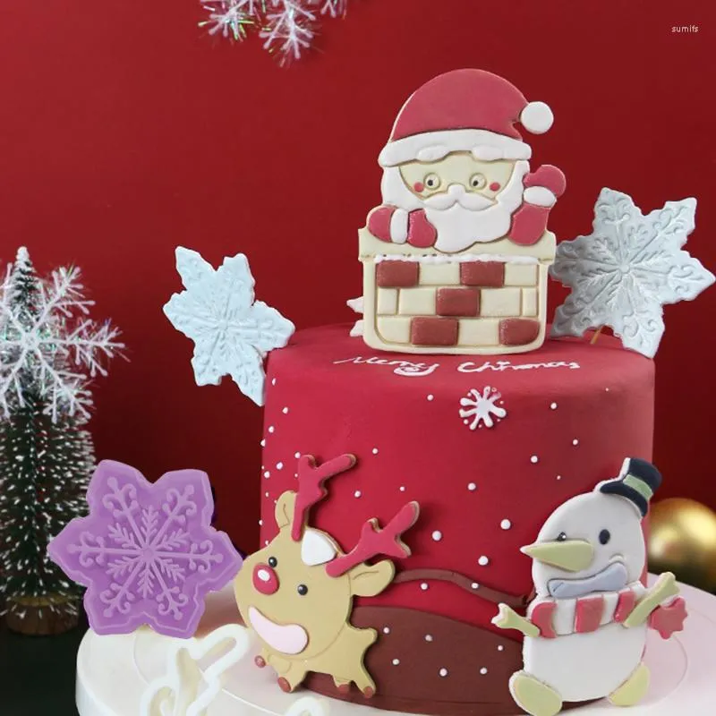 Bakvormen yomdid kerstserie cookie mallen sneeuwman sneeuwvlokpatroon koekje mal fondant dessert patisserie snijden malgereedschap