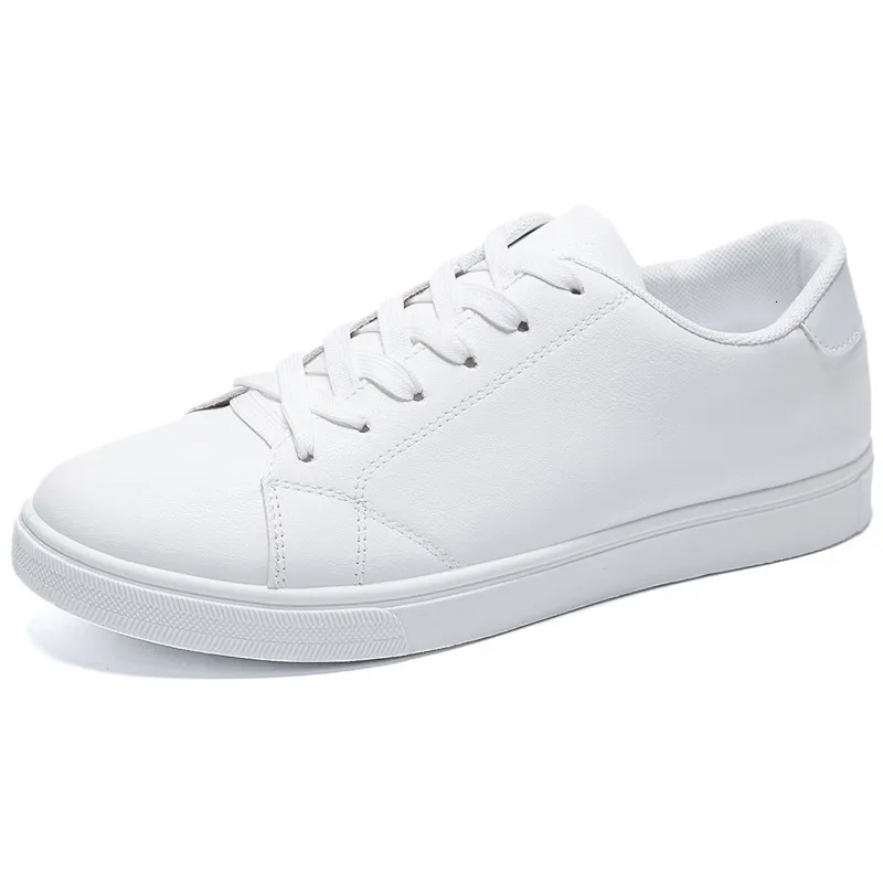 Tênis de vestido tênis brancos homens coreanos tendências de moda de renda por todos os lados de couro PU Casual Casual Chaussure Blanche 230503