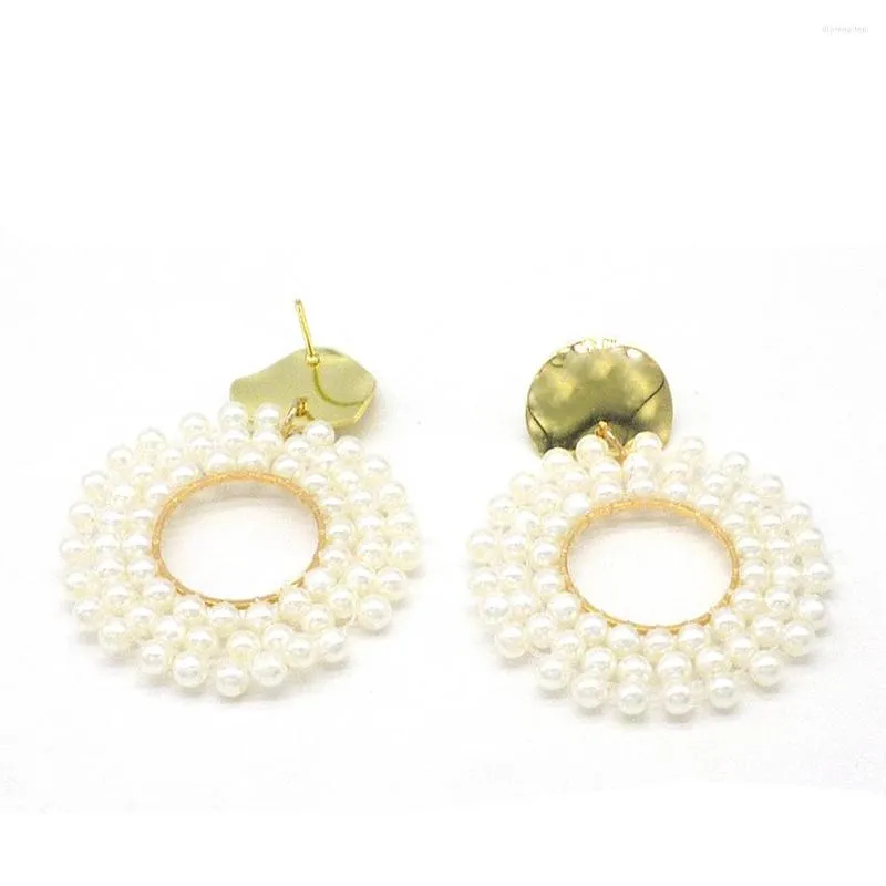 Boucles d'oreilles bohème ethnique coeur perle pour femmes fil de cuivre fait à la main Simple créatif grand cercle cerceau oreille bijoux 2023 tendance