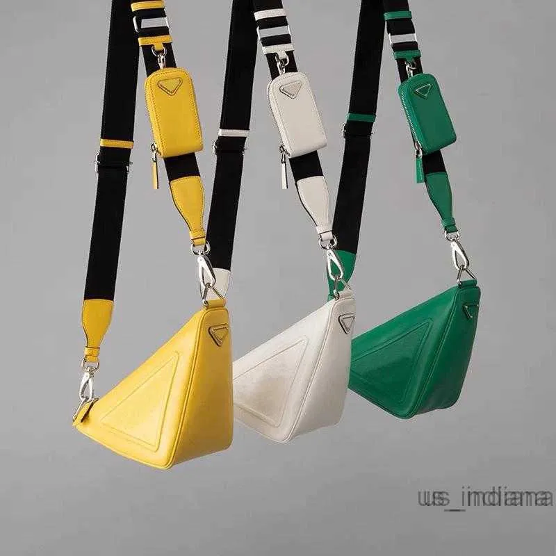 Torby wieczorowe designerskie torby na ramię skórzany trójkąt czysty kolor torebki unisex styl mody mody mody wysokiej miękkiej skórzanej kieszeni z portfelem