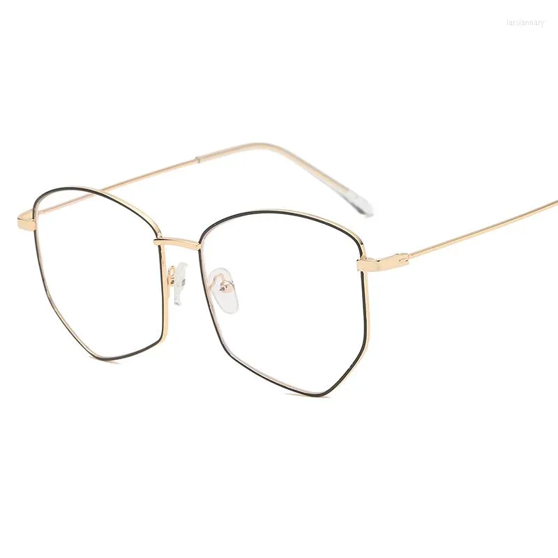 Lunettes de soleil cadres 2023 métal polygone rétro lunettes femme irrégulière myopie femmes avec Fine couleur correspondant hommes