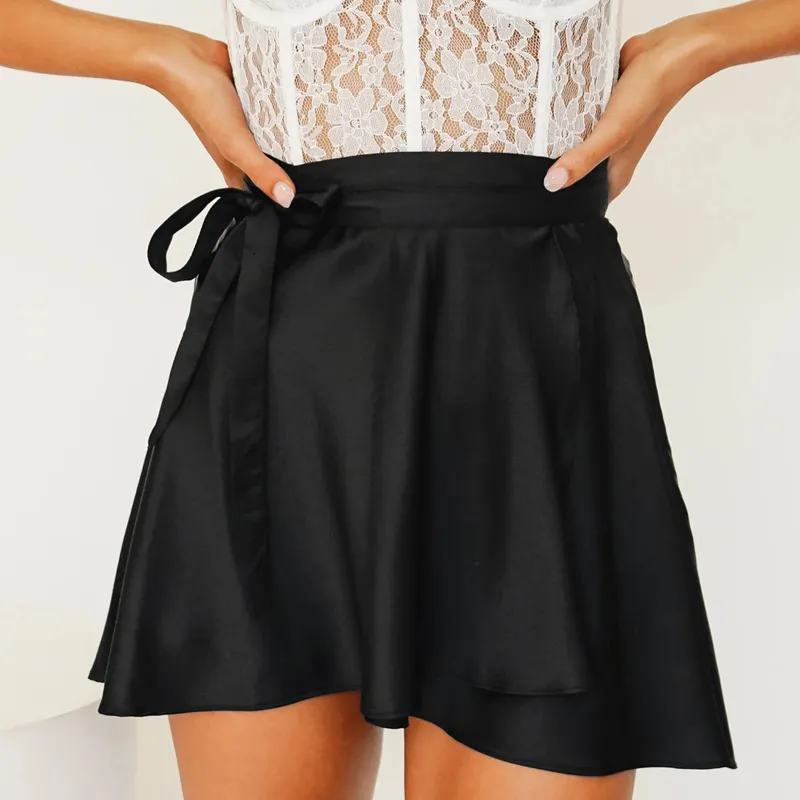 Black oriental print satin a line skirt clearance
