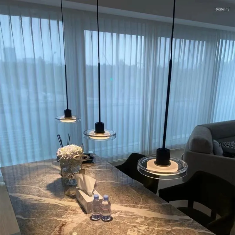 Lampes suspendues Design nordique moderne minimaliste cuisine îlot chambre chevet Table à manger cordon verre goutte lumière lustre