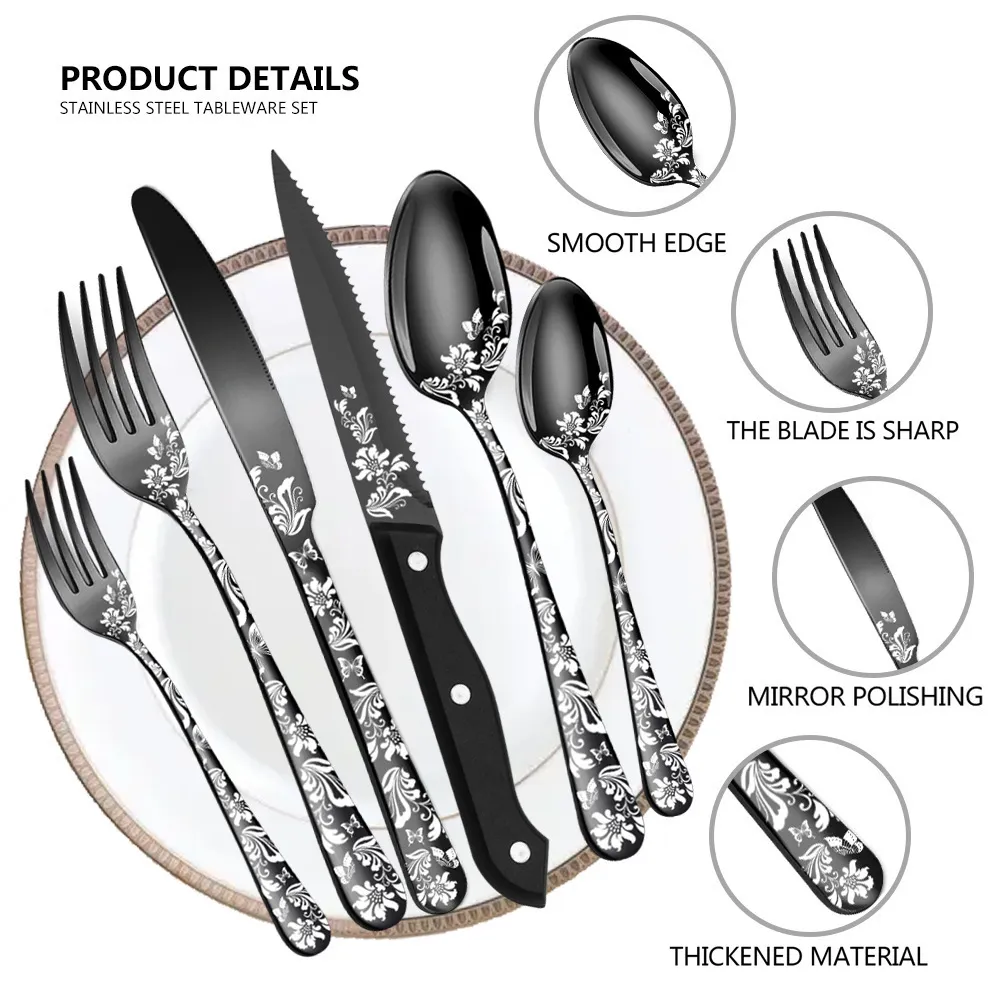 Explosive Print Cutlery - 24 Sets|Creative Western Design_voghion.com