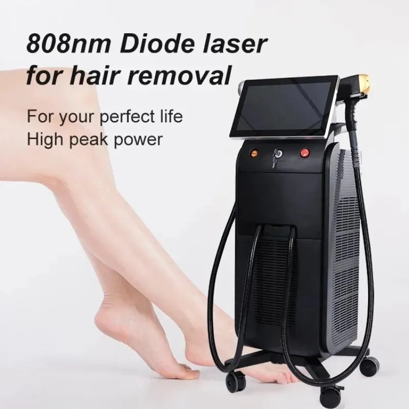 Professionele diode laserhaar verwijderde huid Verjongingsmachine 755nm 808nm 1064 Nm Lazer Haarreductie Behandeling Pijnloze apparatuur