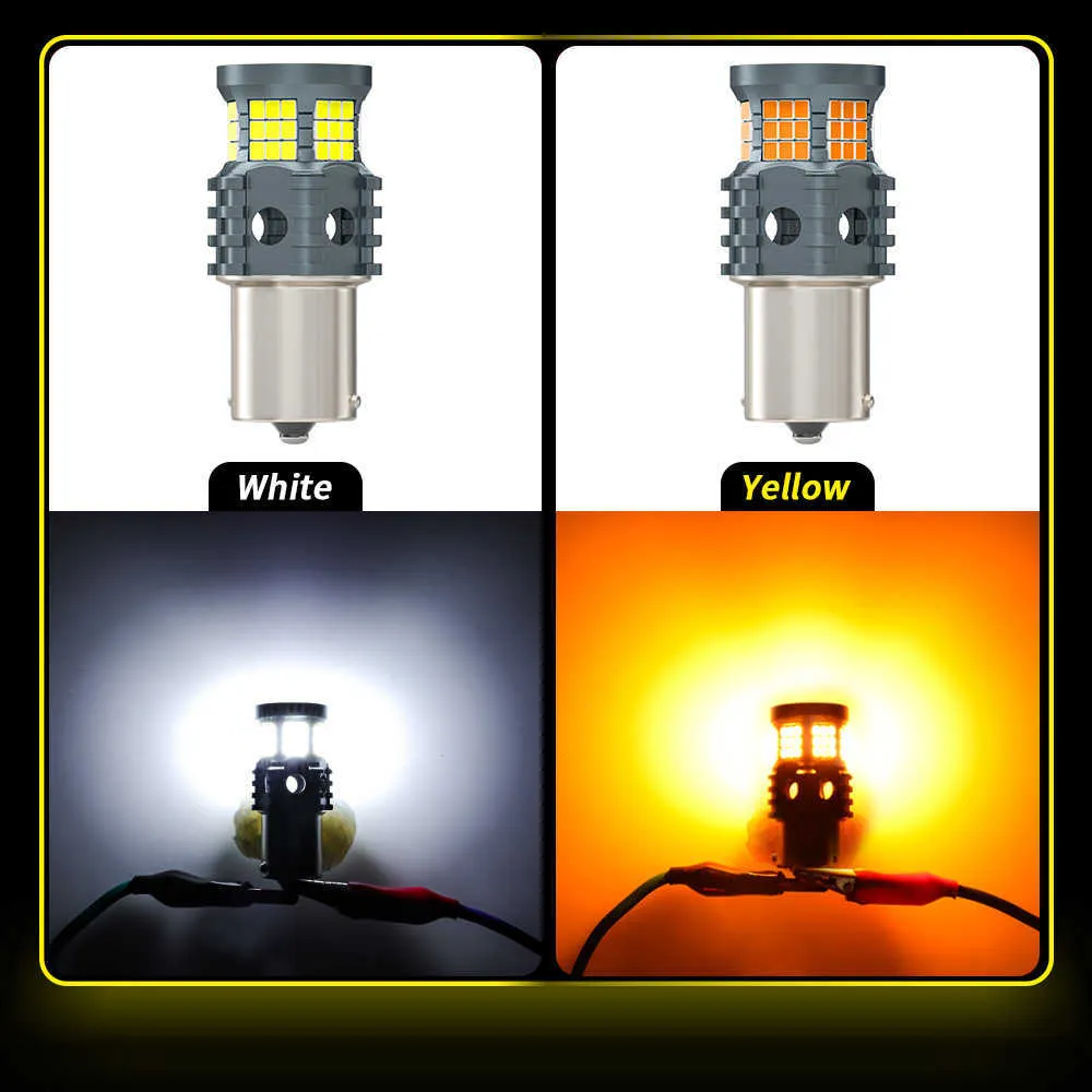 BA15S 1156 CAN-Bus LED Bulbs Amber Yellow Turn Signal Lights