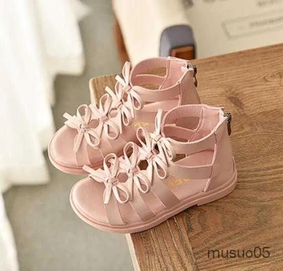 Летняя новая детская обувь принцессы маленькие девочки с высоким каблуком на высоких каблуках.