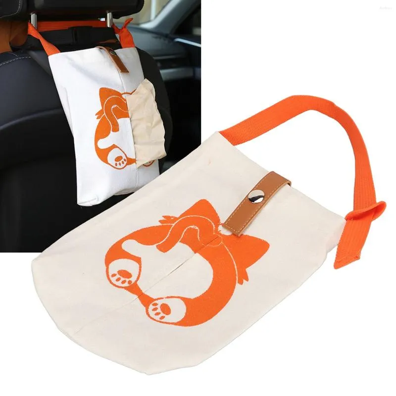 Storage Bags Hanging Tissue Bag Multipurpose Cartoon Thickened Canvas Portable Foldable Holder For Car Wall Shoes