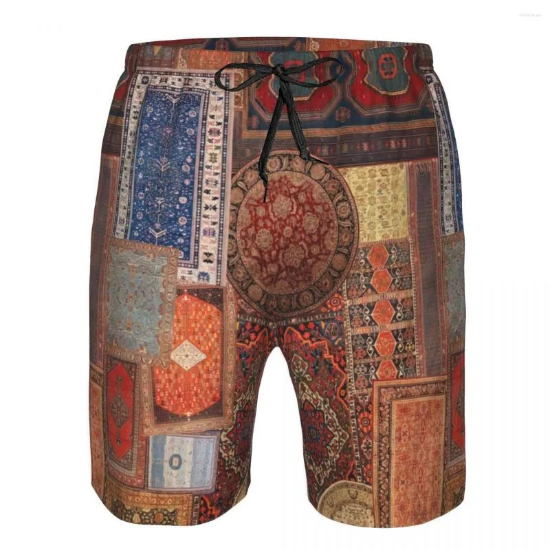 Men's Shorts Antique Rugs Art Print Men's Beach Fitness Quick-drying Swimsuit Funny Street Fun 3D