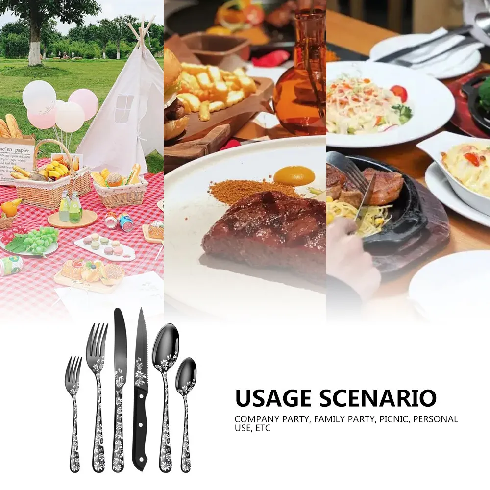 Explosive Print Cutlery - 24 Sets|Creative Western Design_voghion.com