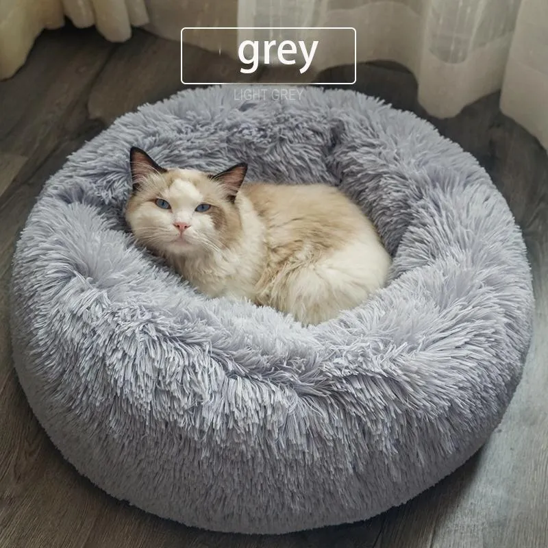 Mats Round Cat Beds House Soft Long Plush Best Pet Dog Bed For Dogs Basket Pet Products Cushion Cat Bed Cat Mat Animals Sleeping Sofa