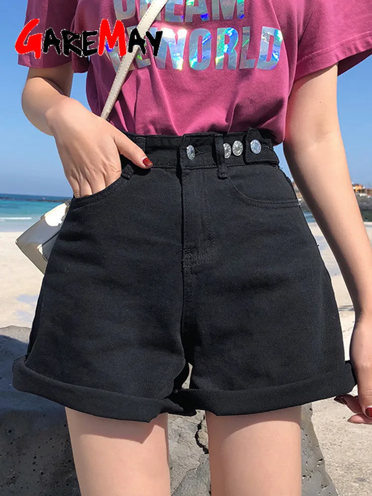 Damen-Shorts Garemay Damen-Denim-Shorts Classic Vintage High Waist Blue Wide Leg Female Caual Summer Ladies Shorts Jeans For Women 230503