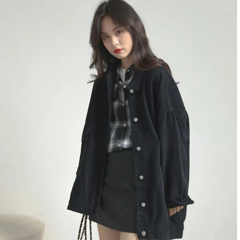 Giacche da donna Deeptown Giacca oversize moda coreana Donna Streetwear Chic ed elegante Cappotto allentato vintage gotico nero autunno inverno