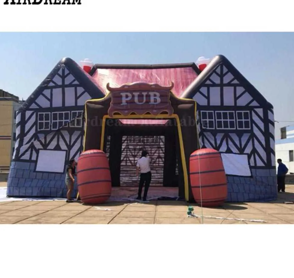 7m Lx4mw Portable Outdoor 6x4m 8x5m inflatable Irish pub bar tent for Party Event