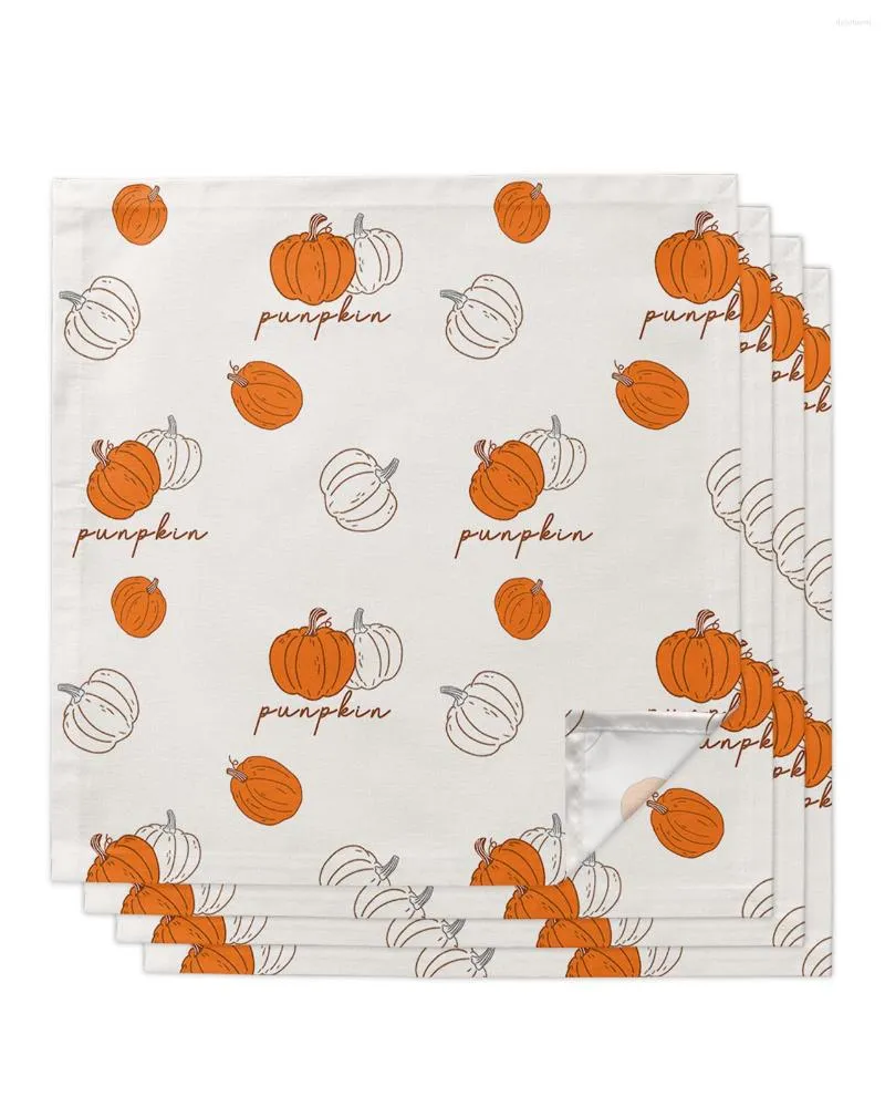 Tafel servet 4 stks herfst pompoen vierkant servetten 50x50 cm feest bruiloft decoratie doek keuken diner portie