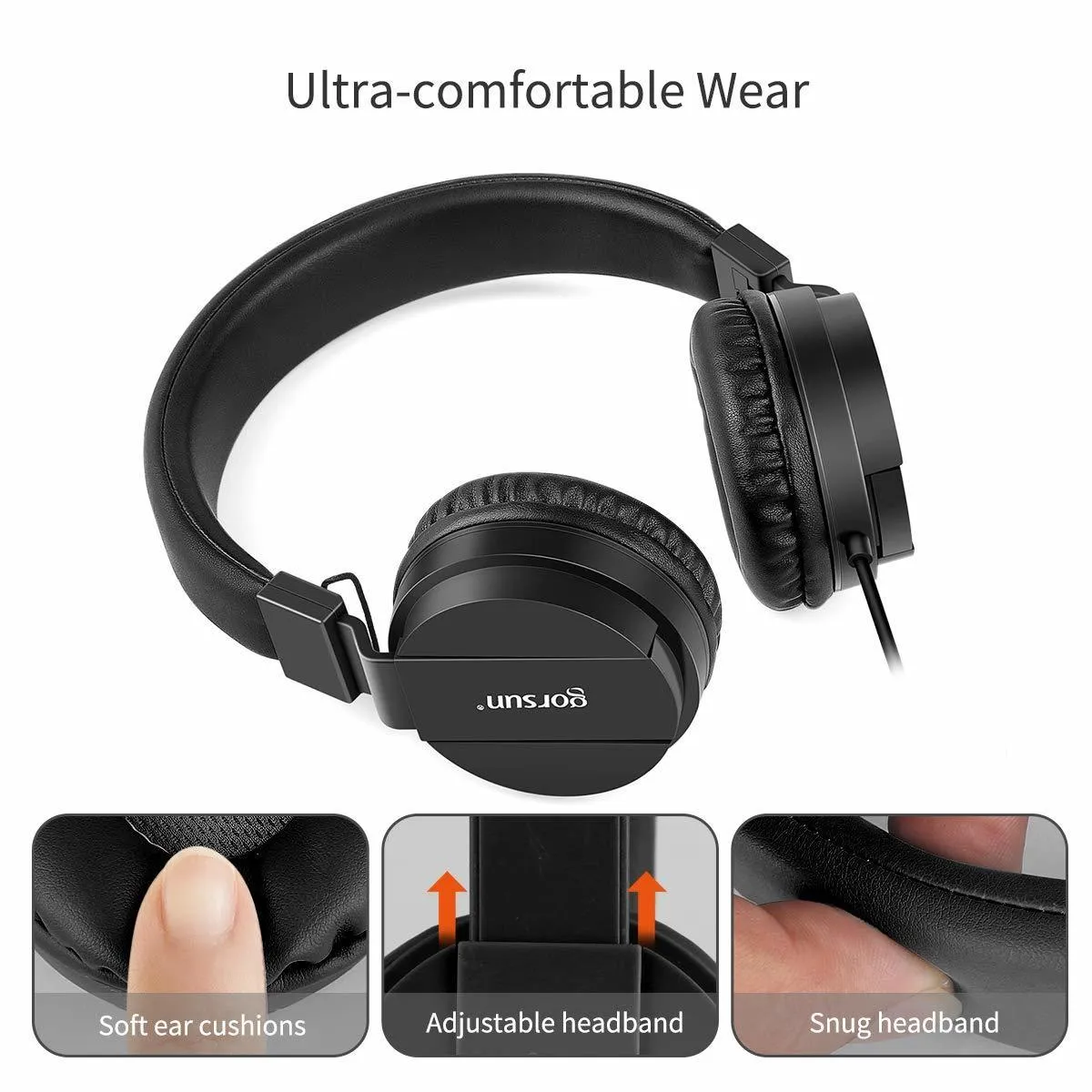 Cell Phone Earphones Kids Headphones Gorsun Lightweight Stereo