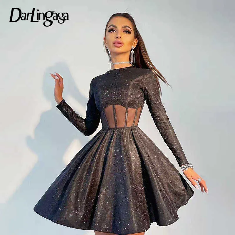 Transparent glitter dress top