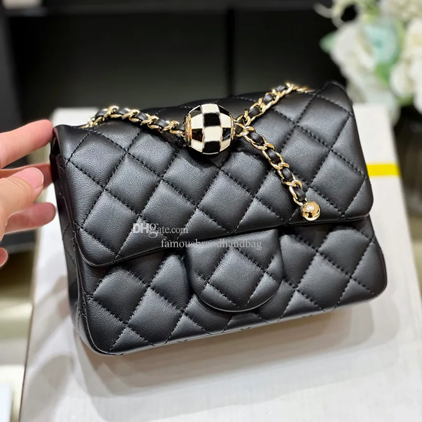 حقيبة سلسلة لحم الضأن Digner Mini Flap Bag Bag 10A مرآة الأكياس المسائية 18 سم مع صندوق C038