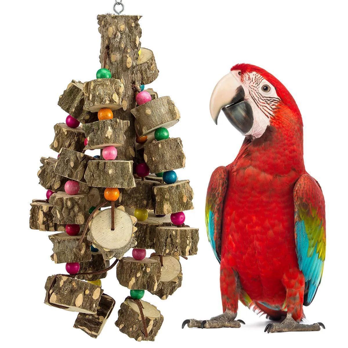 Toys Bird Toys Natural Wood Grand Perrot Toy Bird Toys Best for African Gris Gris