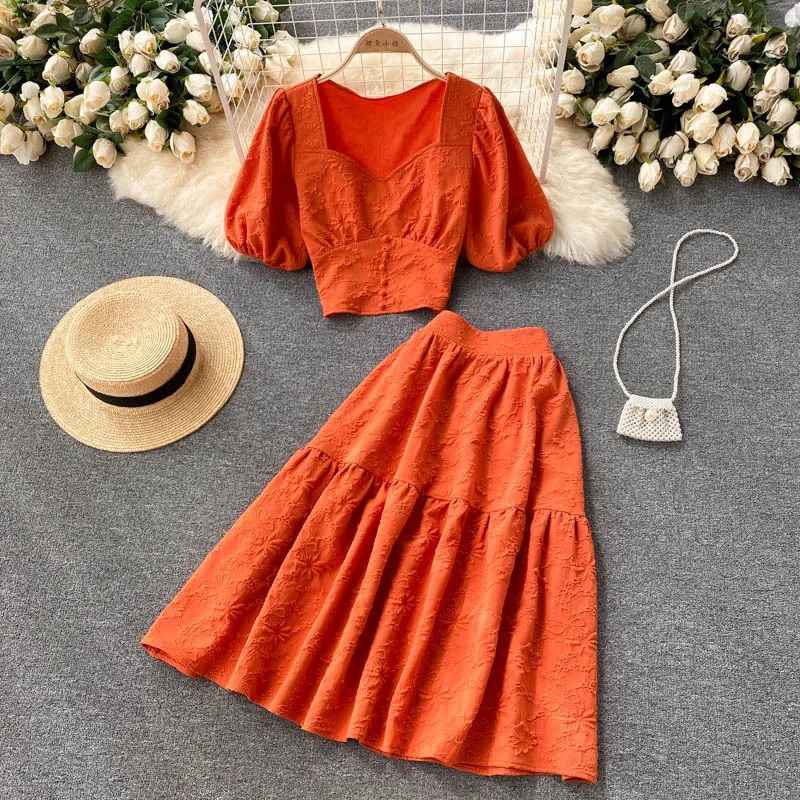 2 piece orange dress Ava Presley Simple Ruched Satin Prom Dress 47030