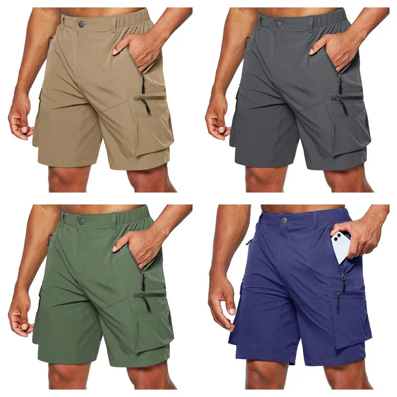 Shorts pour hommes Shorts de travail légers d'été pour hommes Shorts à fermeture éclair Multi-poches pour téléphone portable Shorts pour hommes Casual Randonnée Running Shorts 230503