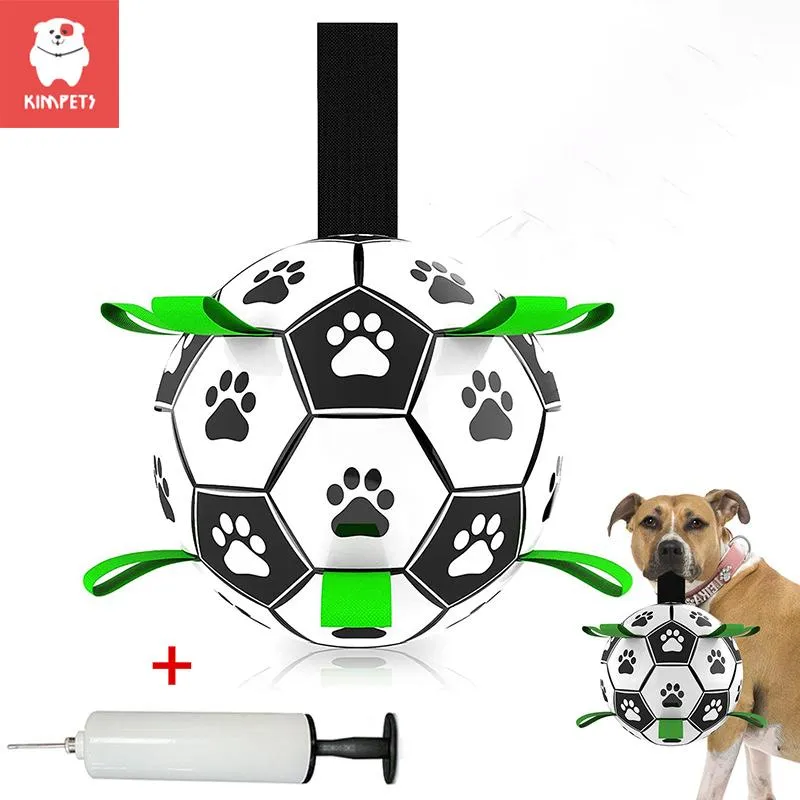 Toys Kimpets Dog Interactive Football Toys Children Soccer Dog Outdoor Training Balls Dog Sporty Bite Chew Teething Ball Pet Supplies