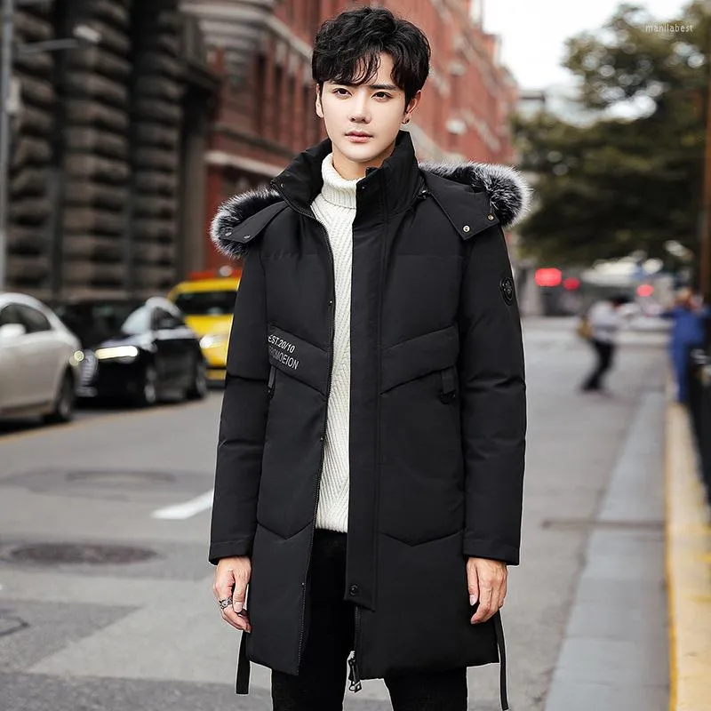 Mens winter top coat with hood